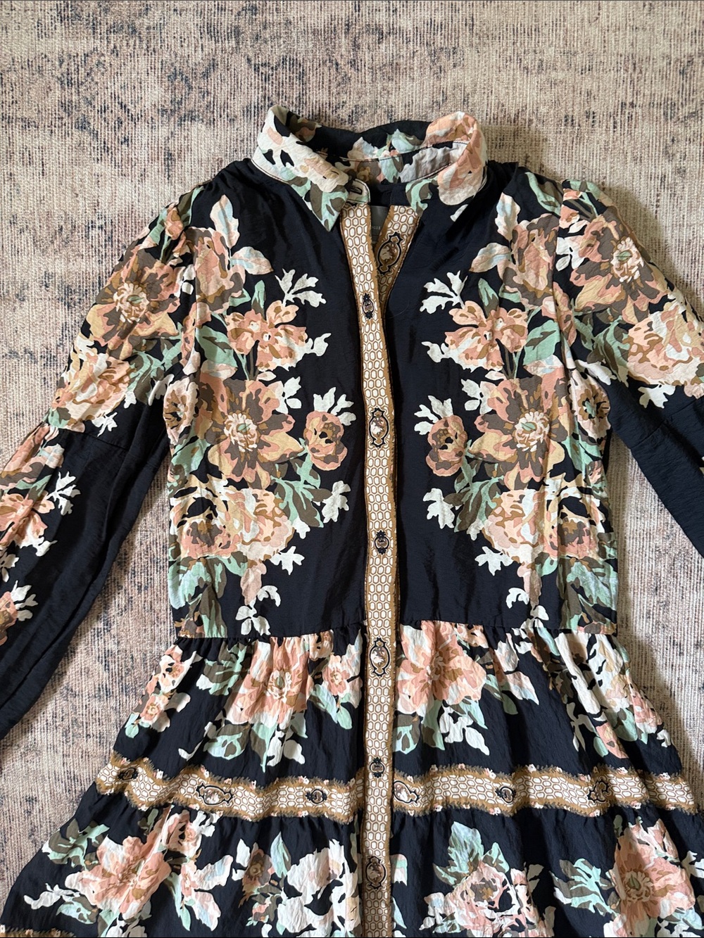 Anthropology button up floral dress